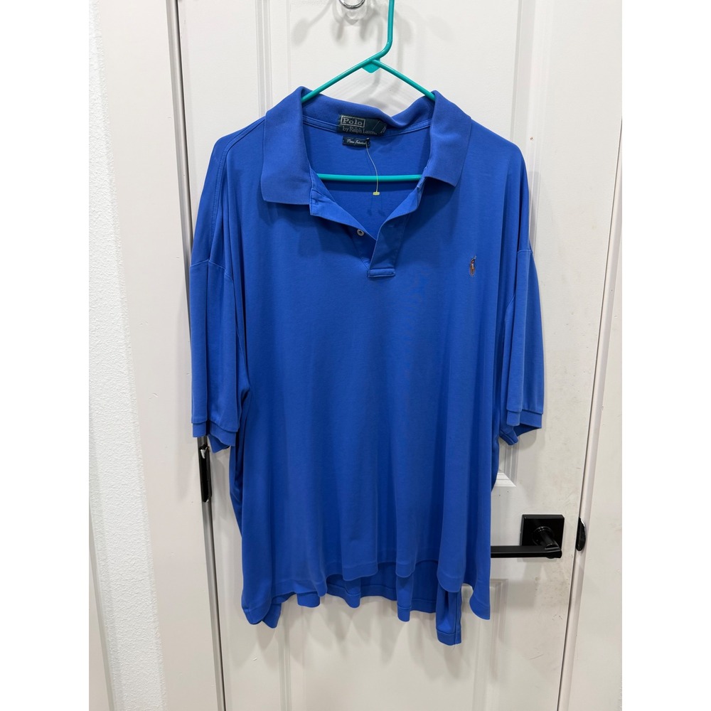 Polo Ralph Lauren Mens 2XB Big Blue Pima Interlock Cotton Short Sleeve Polo